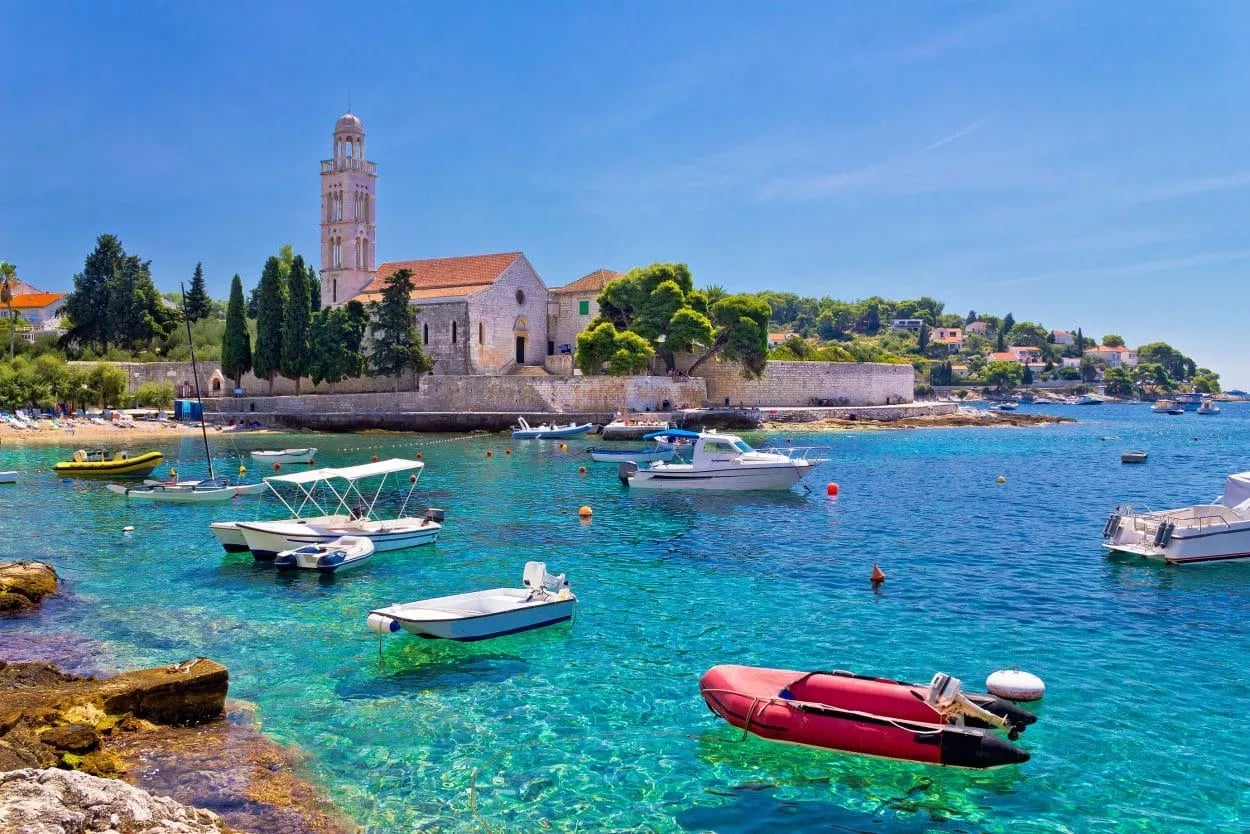 Blue waters of Hvar island