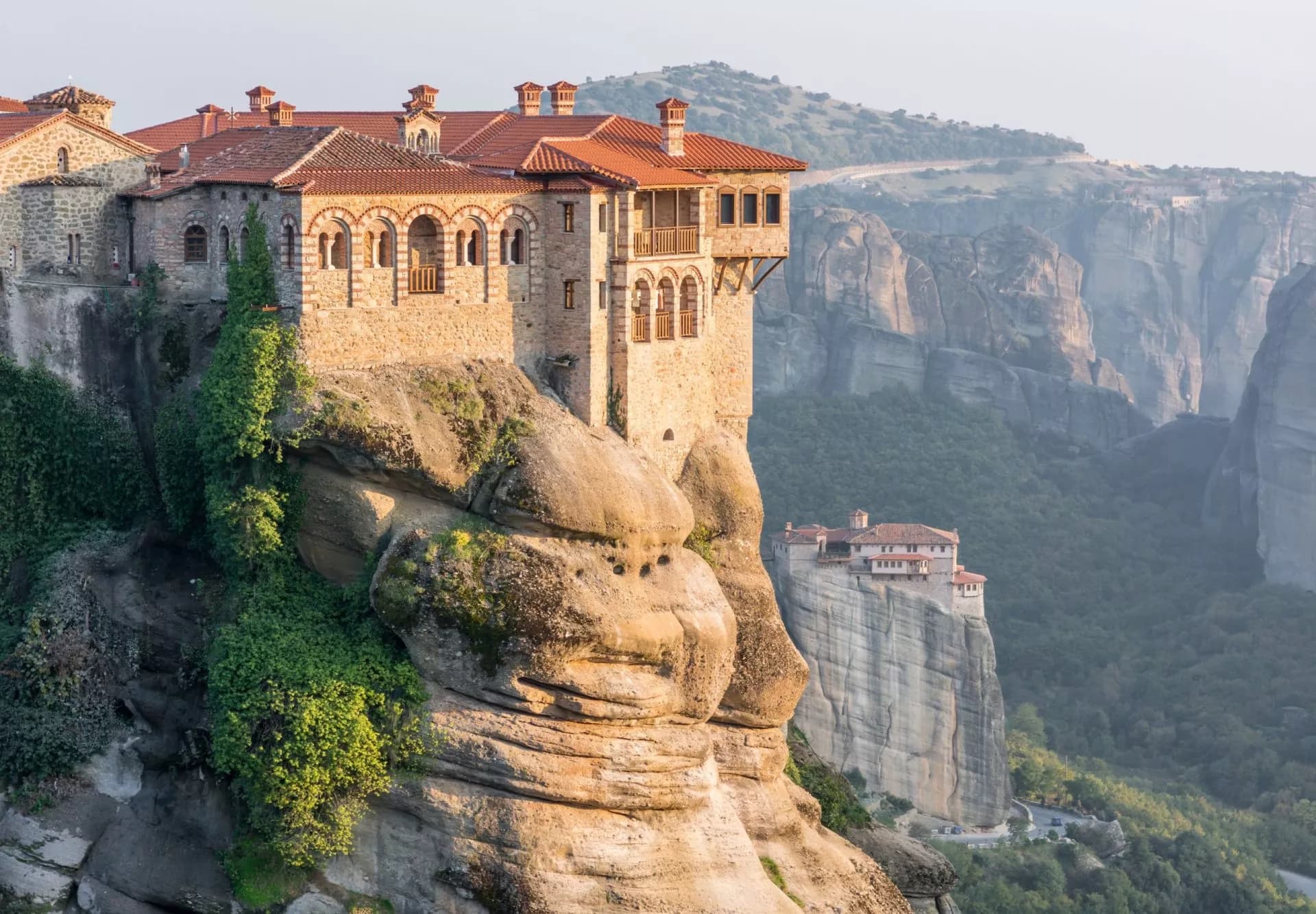 Monasteries build on top of sandstone ridge
