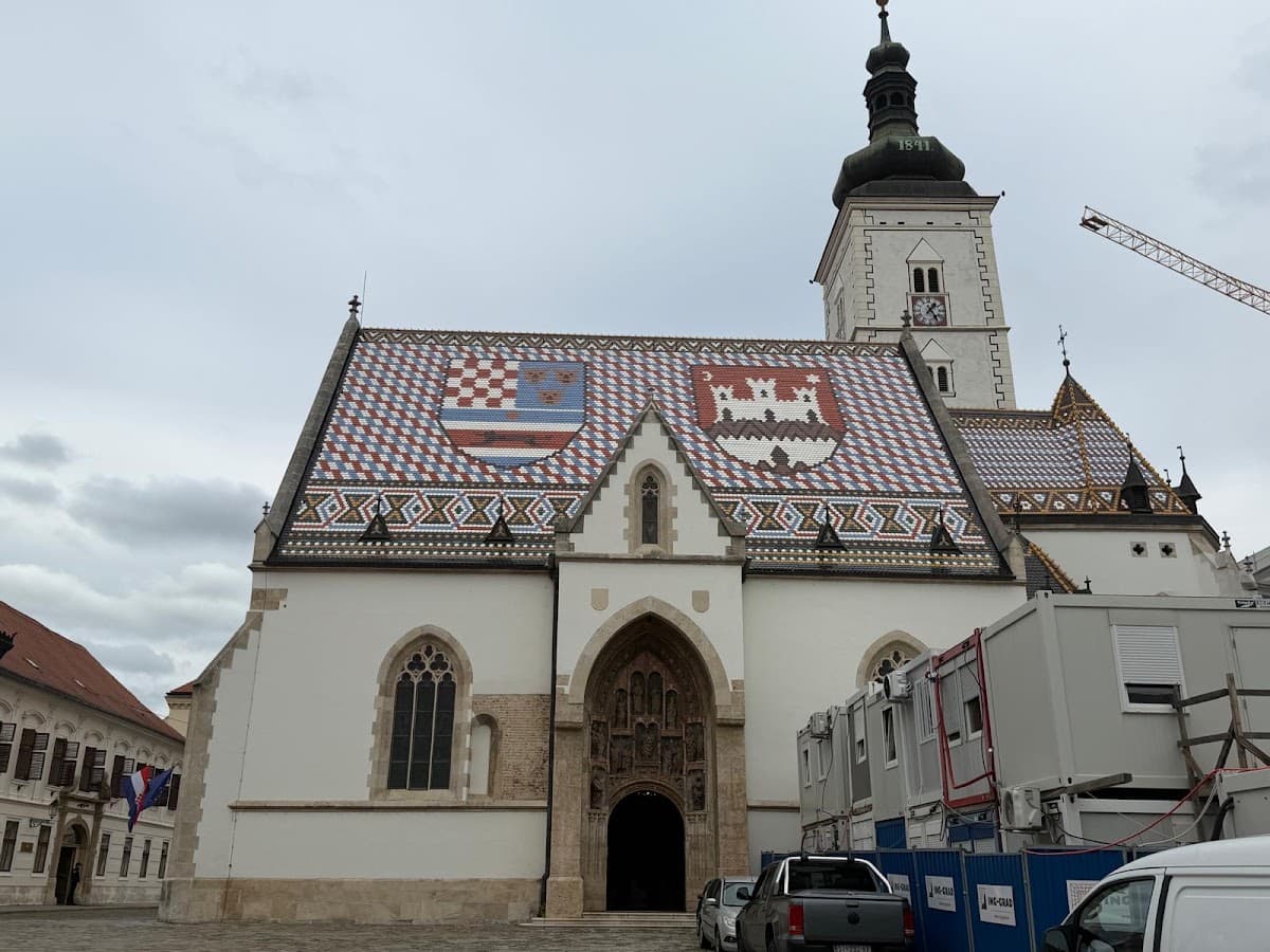 St. Mark's Church with patterned tile roof in Zagreb, Croatia