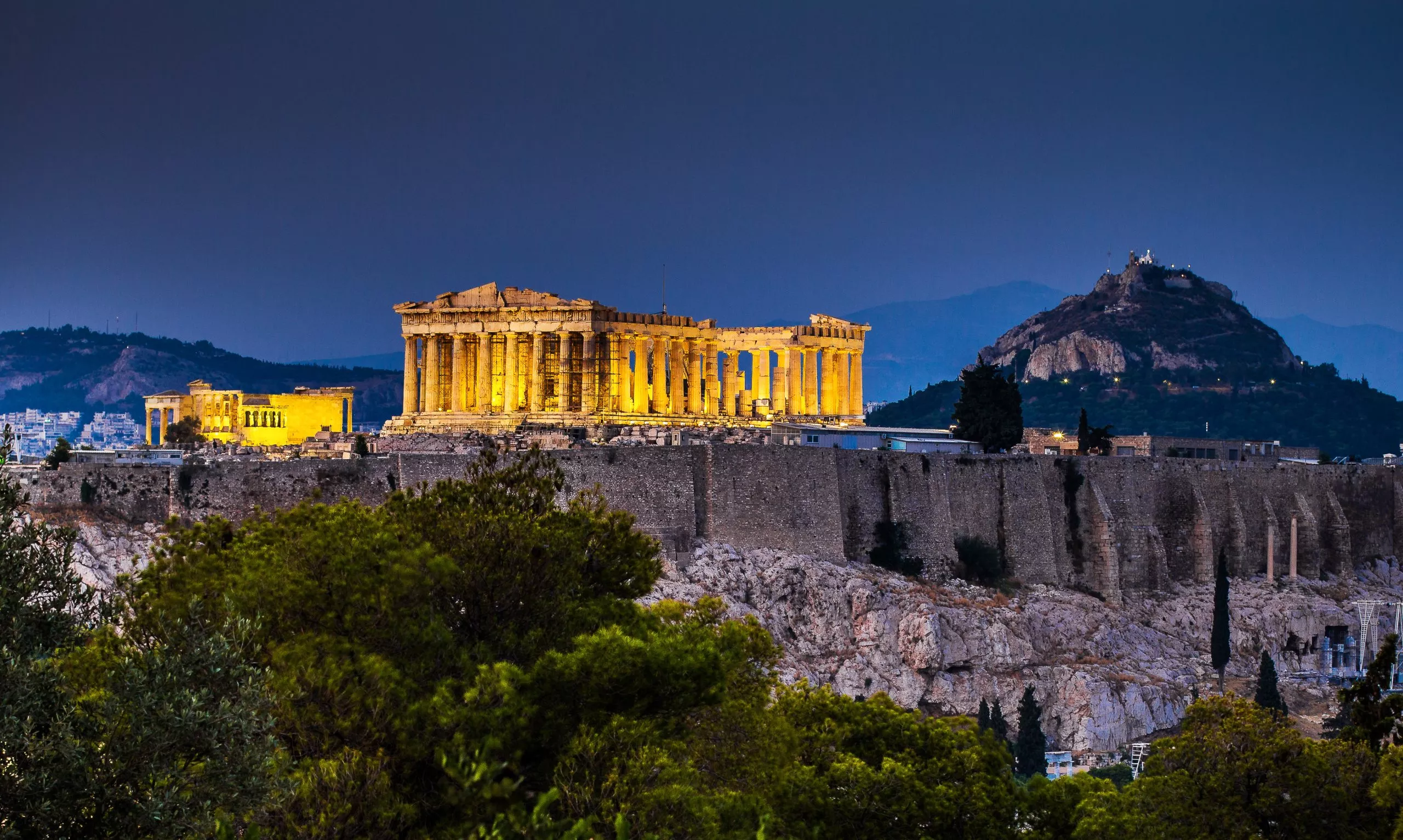 Parthenon von Athen in der Abenddämmerung, Griechenland